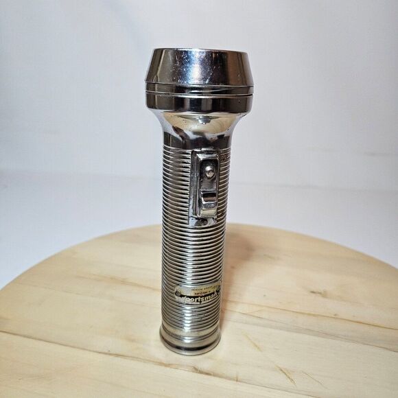 Vintage Ray-o-Vac Sportsman Magnet Light Flashlight Metal 7.5 In Tested Working - Picture 6 of 11